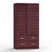 Sarah Modern Wood Double Sliding Door Armoire in Mahogany - Better Home Products W44-MAH