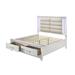 Rosdorf Park Salom Queen Storage Platform Bed Wood & /Upholstered/Faux leather in Brown/White | 68 H x 91 W x 63 D in | Wayfair