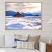 Millwood Pines Cottage Barm In Winter Mountains - Cabin & Lodge Canvas Artwork Metal in Blue/White | 32 H x 16 W x 1 D in | Wayfair