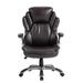 Inbox Zero 23" Large Seat Ergonomic Executive Chair w/ Flip Up Armrest Upholstered, Leather in Brown | 48 H x 44.3 W x 29.9 D in | Wayfair