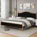 Willa Arlo™ Interiors Batchelor Royal Platform Bed w/ Handmade Folded Button-Tufts Upholstered/Velvet/ & Upholstered/ in Black | Wayfair
