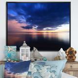 Highland Dunes Dramatic Panoramic Tropical Sunset X - Nautical & Coastal Canvas Wall Decor Canvas in Blue/Pink | 34 H x 44 W x 1.5 D in | Wayfair