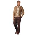 Stacy Adams Men's 1/4 Zip Houndstooth Sweater Set (Size XXXL) Chocolate, Acrylic,Polyester,Rayon