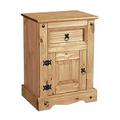 Netfurniture - Cortan 1 porte, 1 armoire de chevet de tiroir - brun