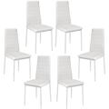 Set di 6 sedie da pranzo stile contemporaneo -sedia da pranzo sedia cucina ,Sedia con linee,Bianco