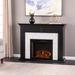 SEI Furniture Torton Contemporary Electric Fireplace with Chevron Marble Tiled Mantel