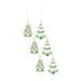 Set of 6 Green Glass Christmas Tree Ornaments 5.75"