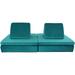 Critter Sitters Lil Lounger Kids Play Couch with 2 Foldable Base Cushions and 2 Triangular Pillows in Chameleon