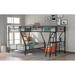 L-Shaped Twin over Full Bunk Bed with a Twin Size Loft Bed attached, Metal Frame Bunk Bed with a Desk