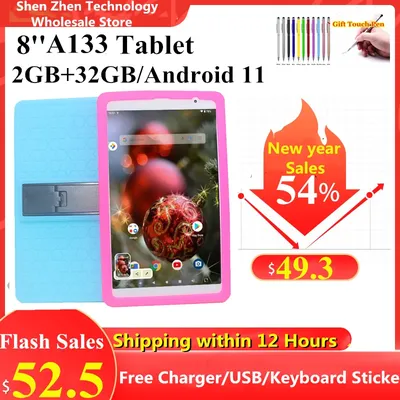 Tablette A133 Android 11 8 pouces 2 Go de RAM 32 Go de ROM Dean Type-C Façades Core 64 Bit