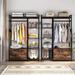 Freestanding Closet Organizer, Clothes Rack with Drawers, Garment Rack Hanging Clothing Wardrobe Storage Closet for Bedroom