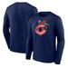 Men's Fanatics Branded Navy Atlanta Braves Mr. Peach Long Sleeve T-Shirt