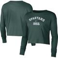 Women's Nike Green Michigan State Spartans Est. Cropped Long Sleeve T-Shirt