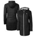 Women's Cutter & Buck Black Minnesota Vikings Rainier Primaloft Eco Hooded Long Lightweight Coat