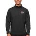 Men's Antigua Heather Black Fresno State Bulldogs Course Quarter-Zip Pullover Top