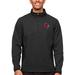 Men's Antigua Heather Black Louisville Cardinals Course Quarter-Zip Pullover Top