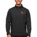 Men's Antigua Heather Black Miami Hurricanes Course Quarter-Zip Pullover Top