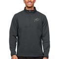 Men's Antigua Heather Charcoal Navy Midshipmen Course Quarter-Zip Pullover Top