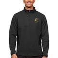 Men's Antigua Heather Black Oregon Ducks Course Quarter-Zip Pullover Top