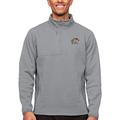 Men's Antigua Heather Gray Western Michigan Broncos Course Quarter-Zip Pullover Top