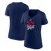 Women's Fanatics Branded Navy Atlanta Braves Play Ball V-Neck T-Shirt