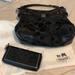 Coach Bags | Coach Collette Signature Jacquard & Black Embossed Leather Hobo Handbag+Wallet | Color: Black | Size: Os