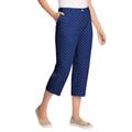 Plus Size Women's Freedom Waist Chino Capri by Woman Within in Navy Polka Dots (Size 14 W)