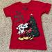 Disney Tops | Bnwot Disney Minnie & Mickey Mouse Xmas Holiday V-Neck Tee - Women’s Size S | Color: Red | Size: S