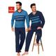 Pyjama LE JOGGER Gr. 60/62 (XXL), blau (blau, marine) Herren Homewear-Sets Pyjamas