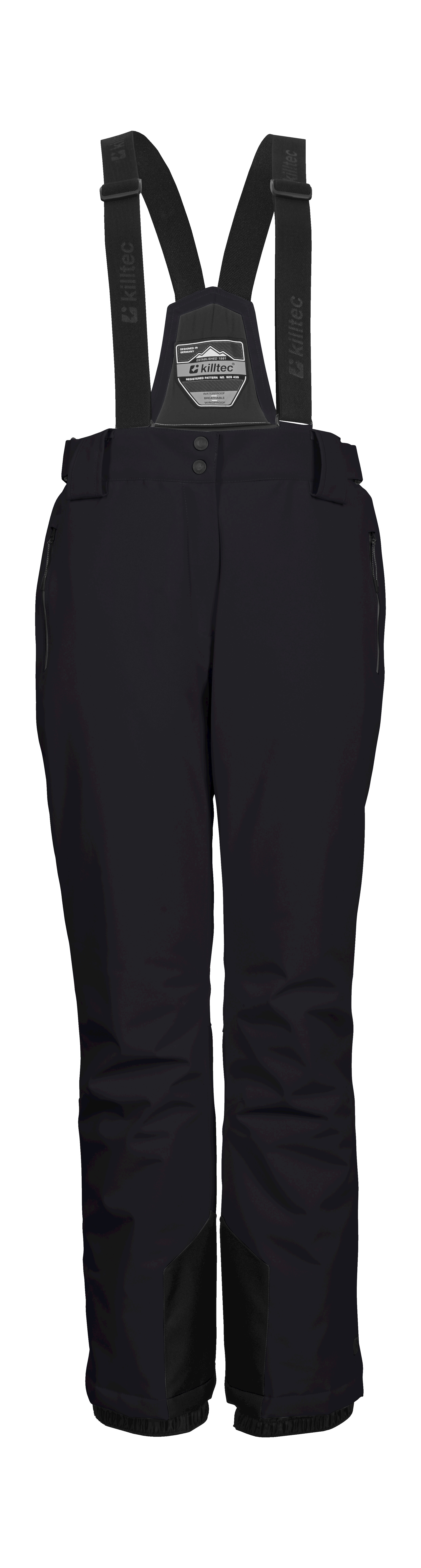 Skihose KILLTEC "KSW 249 WMN SKI PNTS", Damen, Gr. 36, Normalgrößen, schwarz, Oberstoff: 100% Polyester, Futter: 100% Polyester, Wattierung: 100% Polyester, Hosen, Wasser- und winddicht, abnehmbare Träger, verstellbare Taille Image