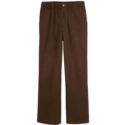 Haband Mens Casual Joe Stretch-Waist Twill Pants, Brown, Size 46 L (31-32)