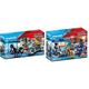 PLAYMOBIL® 70572 Polizei-Motorrad: Verfolgung des Geldräubers & City Action 6878 Polizei-Straßensperre mit Polizeihund, für Kinder ab 4+ Jahren