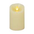 Luminara Realistic Moving Flame LED Candle Scalloped Edge Smooth Finish Real Wax Pillar, Vanilla Honey Scented - Ivory (8 Wide x 12 Tall, Centimetre)