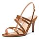 Castamere Women Mid Heel Peep Open Toe Slingback Sandals Ankle Strap Sexy Wedding Party 8.5 CM Heels Brown Patent 3.5 UK