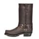 Cowboy Biker Boots Leather Slip on Square Toe Calf Length Western Heels 06RE-HI Brown (UK 11)