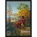 Global Gallery 'Cannes, P.L.M' by Hugo d'Alesi Framed Vintage Advertisement Canvas in Blue/Green | 24 H x 17.69 W x 1.5 D in | Wayfair