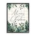 Stupell Industries Merry Christmas Script Gingham Pinecone Botanicals Border Black Framed Giclee Texturized Art By Lady Louise Designs | Wayfair
