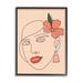 Stupell Industries Abstract Line Doodle Woman Lipstick Flower Blossom Canvas in Orange | 14 H x 11 W x 1.5 D in | Wayfair an-948_fr_11x14