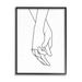 Stupell Industries Romantic Holding Hands Outline Drawing Loving Couple Canvas in Black/Gray/White | 30 H x 24 W x 1.5 D in | Wayfair