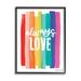 Stupell Industries Always Love Rainbow Striped Brushstrokes Calligraphy Canvas | 30 H x 24 W x 1.5 D in | Wayfair an-944_fr_24x30