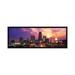 Ebern Designs Cleveland Panoramic Skyline Cityscape Photographic Print on Canvas Canvas, Cotton in Black/Blue/Indigo | 12 H x 36 W in | Wayfair