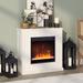 "Santos 30"" Wide Mantel Fireplace with Crystal Fireplace Insert in White - Hudson & Canal MF1736"