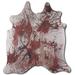 Brown 84 x 72 x 0.25 in Area Rug - Foundry Select Xypth Tie Dye HAIR ON Cowhide Rug DISTRESSED Cowhide, Leather | 84 H x 72 W x 0.25 D in | Wayfair