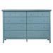 Glory Furniture Hammond 8 Drawer 59" Double Dresser Wood in Blue | 39 H x 58 W x 18 D in | Wayfair G5480-D