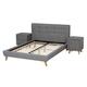 Corrigan Studio® Baxton Studio Jonesy Mid-Century Modern Transitional Gray Fabric Upholstered 3-Piece Bedroom Set Upholstered in Brown/Gray | Wayfair