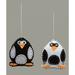 The Holiday Aisle® Penguin Gnome Hanging Figurine Ornament Fabric in Black/White | 3.5 H x 3 W x 1.25 D in | Wayfair