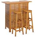 Ensemble de bar de jardin 3 pcs Bois d'acacia solide