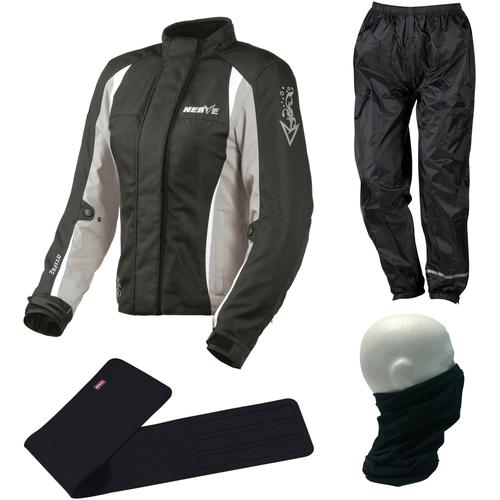 Motorradkombi NERVE Overalls Gr. 36, N-Gr, silberfarben (schwarz, silberfarben)