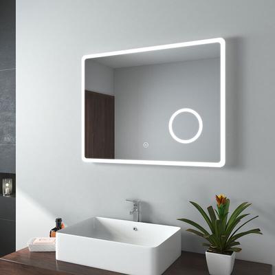 Led Badezimmerspiegel 60x80cm Badspiegel mit Kaltweißes Licht,Touch-Schalter und Beschlagfrei