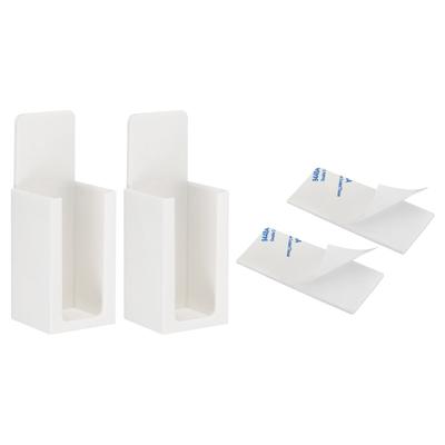 2pcs Remote Control Holders, Media Storage Case with Double-Side Tape, White